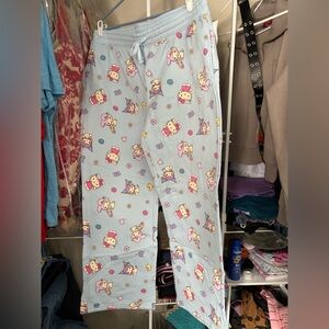 Sanrio Kids Pajama Bottoms - Light Blue with Cartoon Print